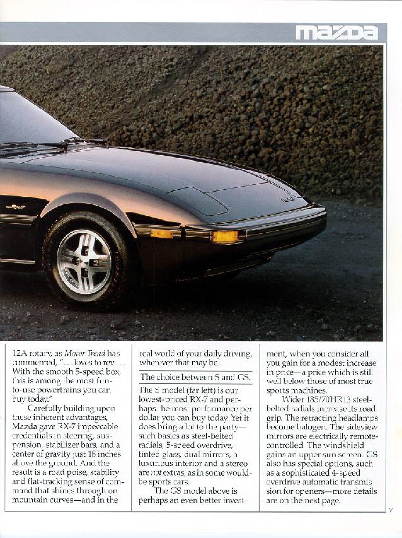 1985 Mazda RX-7 Brochure Page 7
